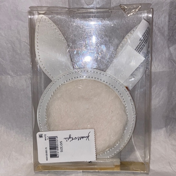 Kendall & Kylie Bunny Ears makeup beauty travel mirror 🐇 White Faux Fur Jenner - Picture 2 of 4